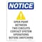 Signmission OSHA Notice, 7" Height, Open Point Between Sign With Symbol, 7" X 5", Portrait OS-NS-D-57-V-17010 - alternate 1